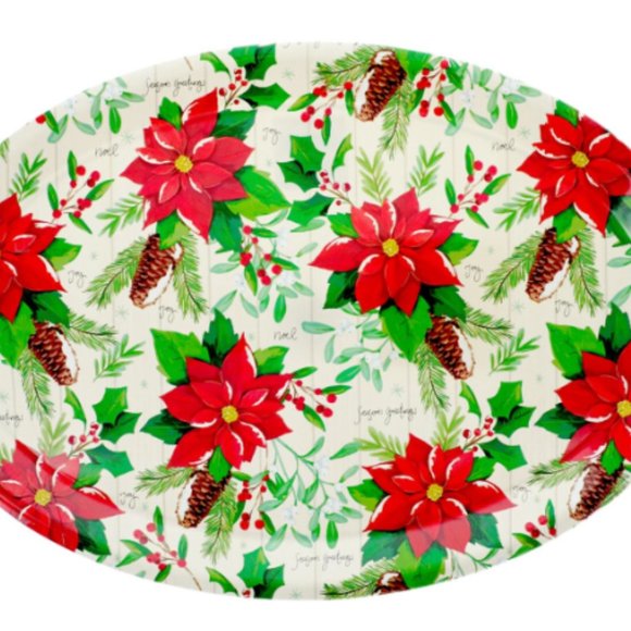 Oval Christmas Platters Plastic Serving Tray Food Appetizers Set of 4 NEW - Picture 4 of 9